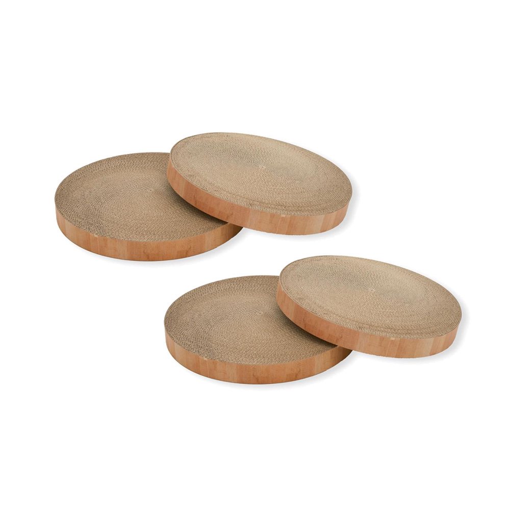 爪とぎ　猫用　バリバリボウル　ライトブラウン　交換用つめとぎ２個入X２個　ＣＲＣ30―51―10―00―00