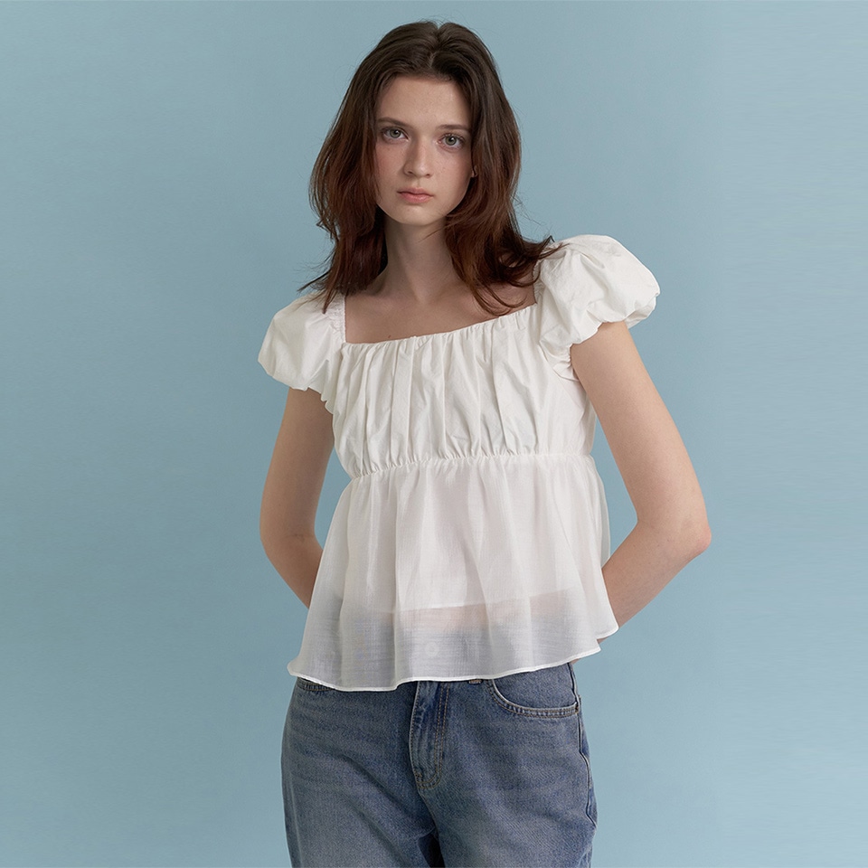 Tulea Square Blouse (Ivory)