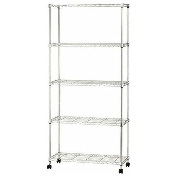 アイリスオーヤマ SEM-8018 スチールラック メタルラック シンプル メタルシェルフ（5段・80cm幅）奥行35cm 高さ174.5cm ポール径19mm SEM8018