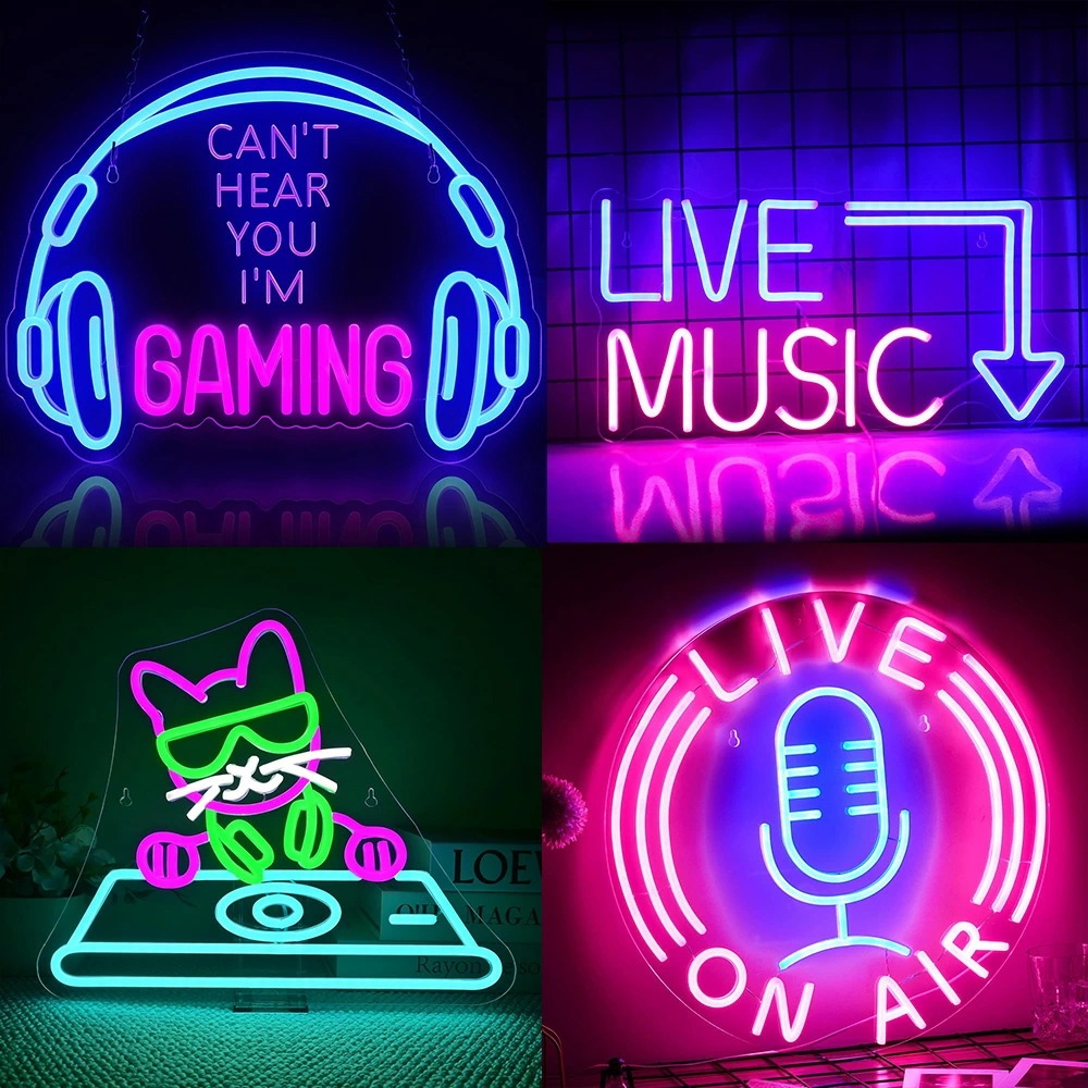 LIVE MUSICネオンサイン 音楽ネオンライトサイン USB電源LEDネオン 調光可能 ビールバー 音楽スタジオ クラブ用 壁用ネオンライト ネオンサインインテリア 部屋装飾ネオン管 結婚式 パー