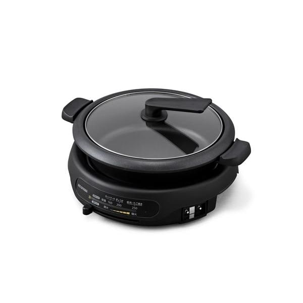 アイリスオーヤマ グリルなべ 3枚プレート ブラック IGU-B3-B グリルなべ 3枚プレート グリル鍋 卓上 ホットプレート グリル付き お好み焼き