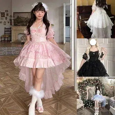 クリスマス衣装cosplay二次元cosサマーサスペンダードレス女達ジェスチャー愛しいロリータキュートガール ロリータドレススリングドレス サマードレス 品質スカート