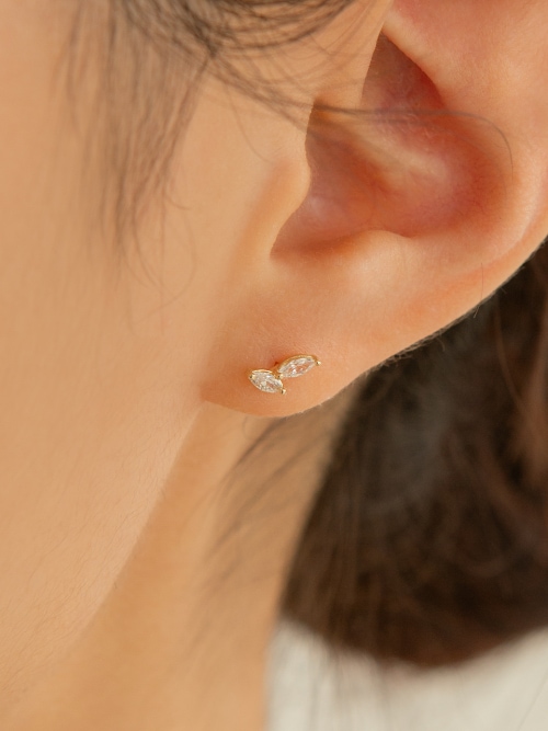 LUNNE 14k リーフマーキスカットピアス K14ゴールド #LFPI14