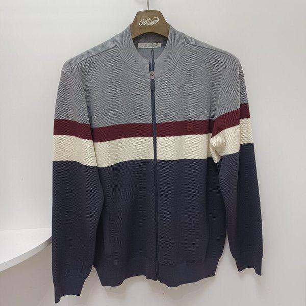 [幸福百貨店][]男性グレー色フルジップカーディガンcdaabkj3372(97)