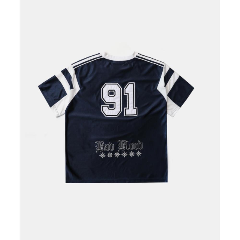 BADBLOOD Mystic Jersey Short Sleeve Navy w-tee25-067