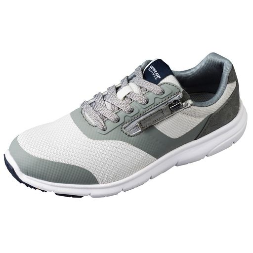 [ダンロップリファインド] 幅広 4E ウォーキングシューズ レディース 通勤 軽量 スニーカー OF0011 グレー 23.5 CM