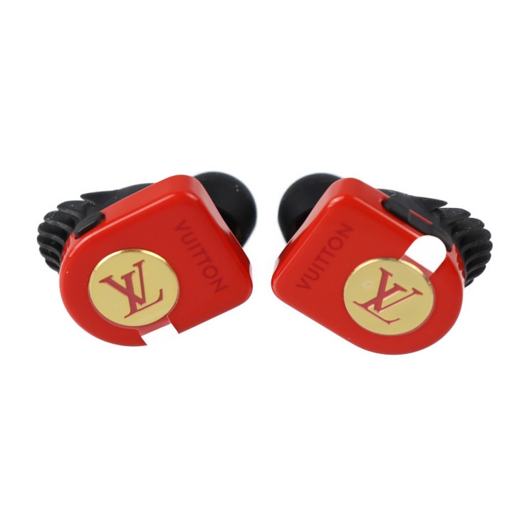 超美品 LOUIS VUITTON ルイ ヴィトン その他雑貨 QAB130 ホライゾン ワイヤレスイヤホン モノグラム アセテート シリコン レッド ワイヤレス ブルートゥース Bluetooth