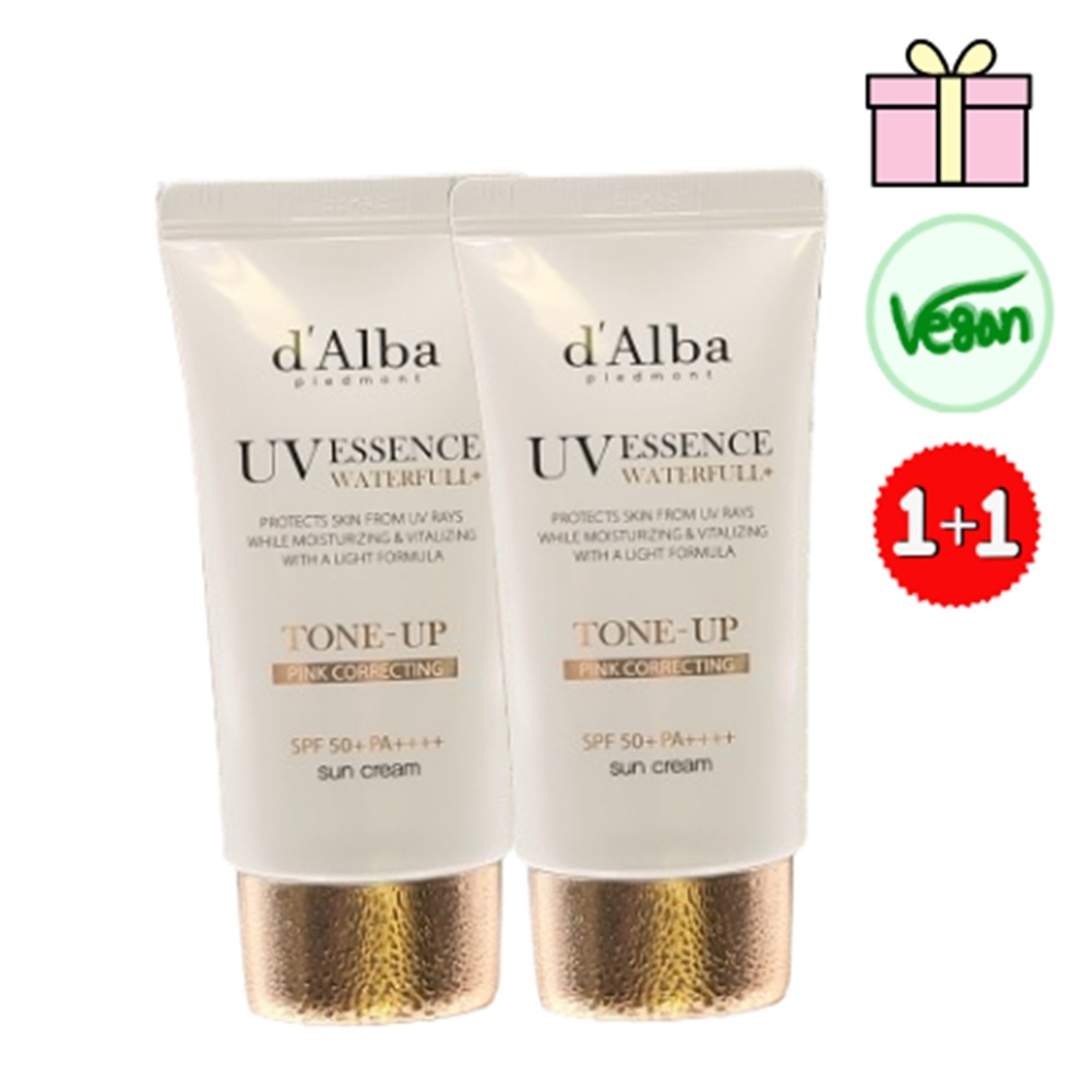 [韓国コスメ] [1+1] ウォータフルトーンアップサンクリーム[ピンク], 50ml, 2個 / トーンアップ/シワ改善/紫外線カット/しっとりとしたエッセンスタイプの機能性化粧品