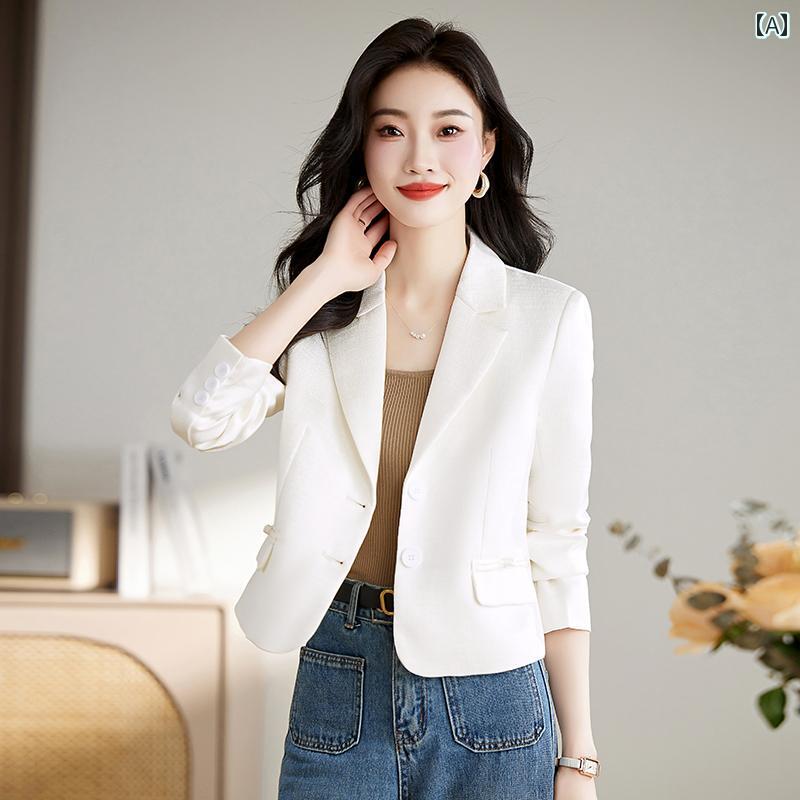 入学式 ママ ジャケット レディース スーツジャケット ハイエンド 春秋 スタイル スリム フィット カジュアル ビジネス かわいい おしゃれ ファッション デート アウター