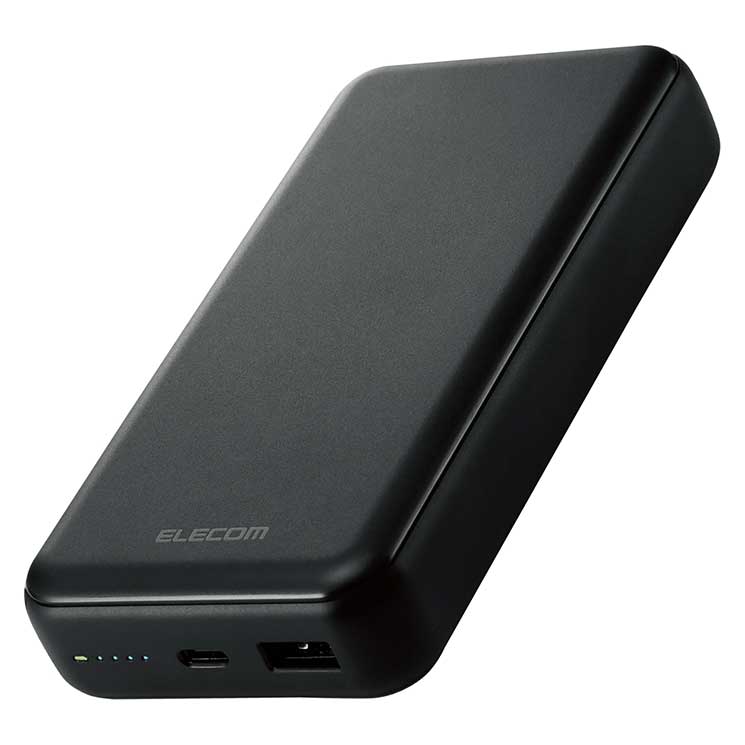 モバイルバッテリー 2口 ( USBA Type-C ) 20000mAh PD おまかせ充電 20W出力 ブラック