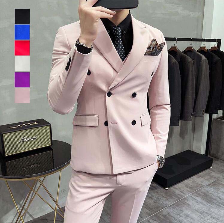 ビジネススーツダブルスーツカジュアル男性スーツ通勤出張メンズlスーツ結婚式スーツ2点セットジャケット+パンツ上下セットスリムスーツフォーマルスーツ高級感人気細身スーツ卒業式成人式入社入学式就職活動セッ