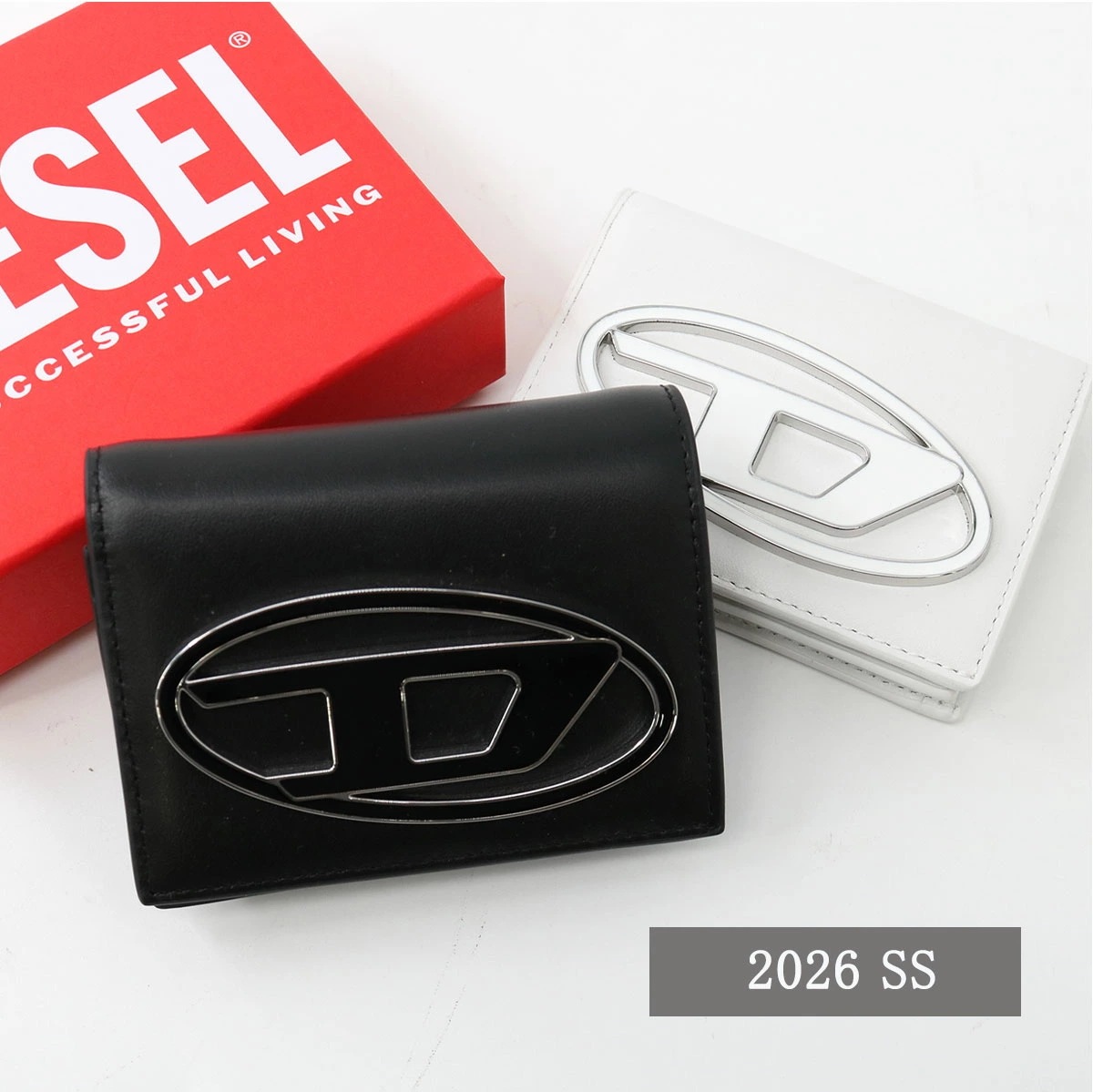 2つ折り財布 X10390 PR818 1DR BI FOLD III オーバルDロゴ レザー ミニ財布 レディース メンズ ユニセックス ギフト プレゼント ブランド