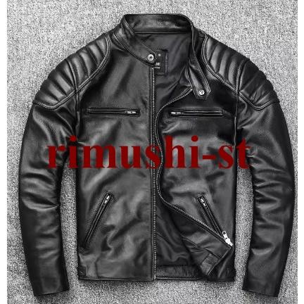 【短納期】ライダースジャケット メンズ シングル 革ジャン 本革 レザージャケット 皮ジャン バイク レザー 防風 ブルゾン B系 秋冬 冬服 バイカー