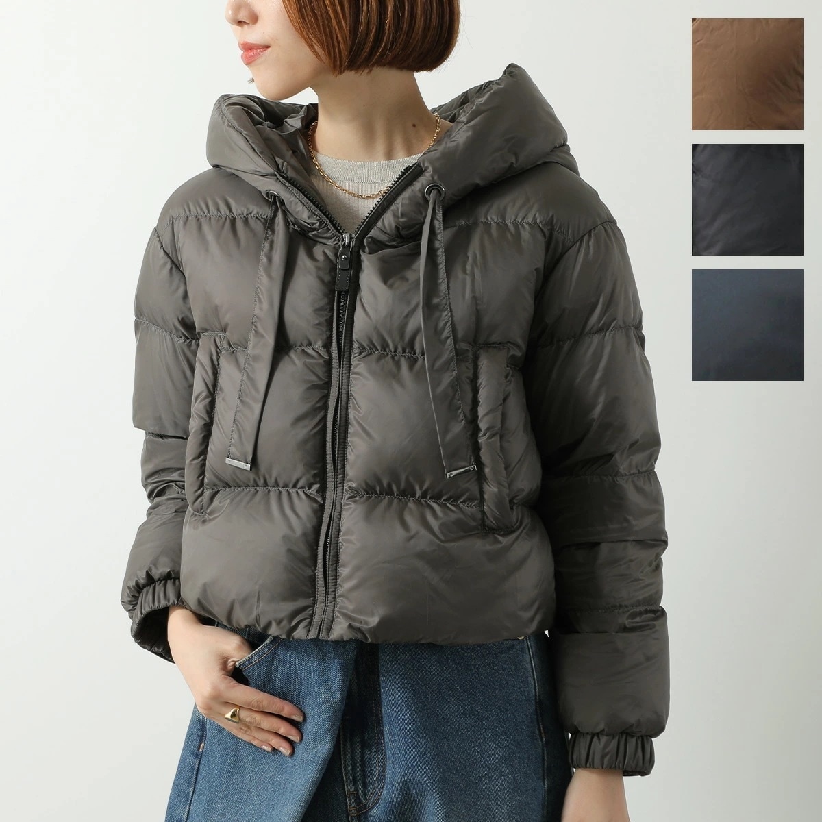 Max Mara The Cube マックスマーラ ザ・キューブ ダウンジャケット SEIE セイE レディース フード付き ショート丈 撥水 カラー4色