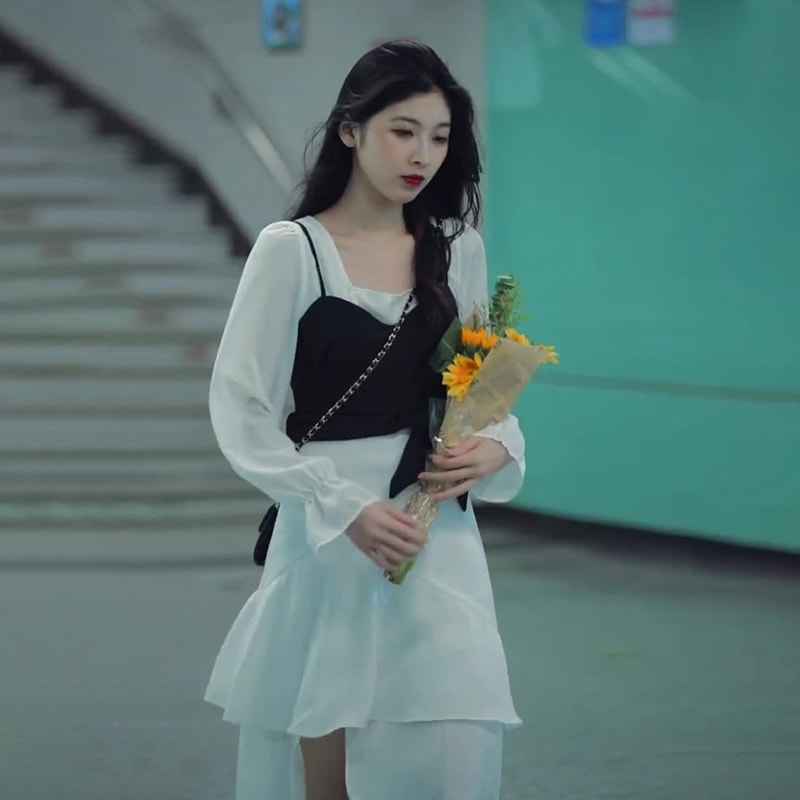 初秋 初秋ワンピース スリング ティーブレイク Eustoma 白ワンピース 子供 2点セット ロングワンピース 2023 新作