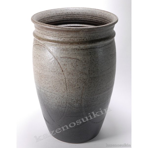 古窯たわみ壺型傘立 （信楽焼き陶器傘立梅雨玄関収納M）