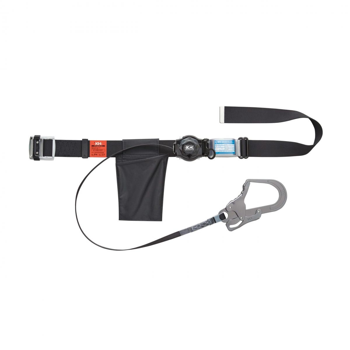基陽 KH D-SKMSDAK スチールスライド式胴ベルト ＋シングル巻取式ランヤード アリールロック 墜落制止用器具