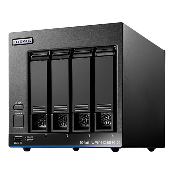 10GbE&マルチギガビット Linux 法人向け 4ドライブNAS 16TB 5年保証・データ復旧 HDL4XA16B