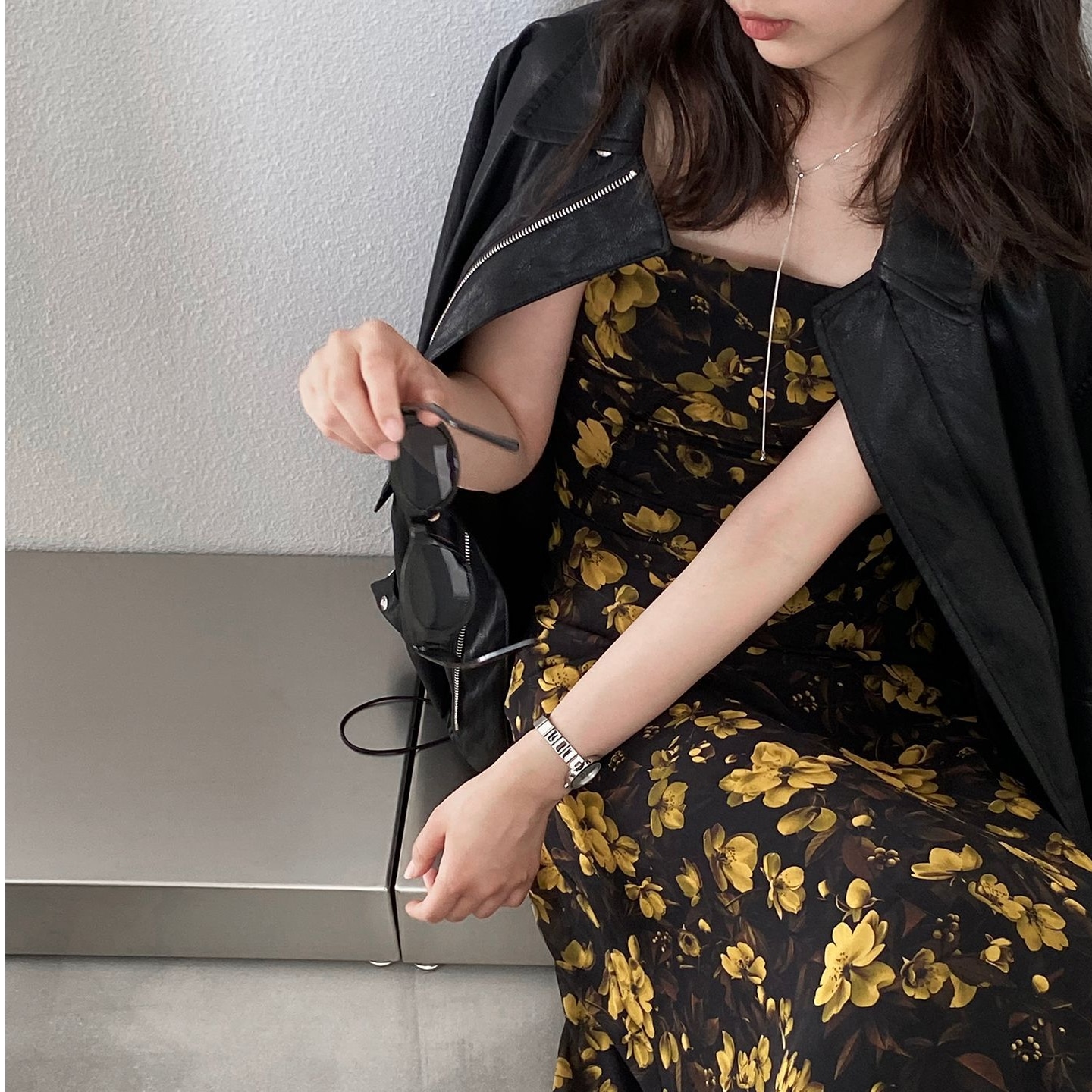 韓国ファッション レディース 花柄キャミソールワンピース 春夏 かわいい 着痩せタンクトップワンピース