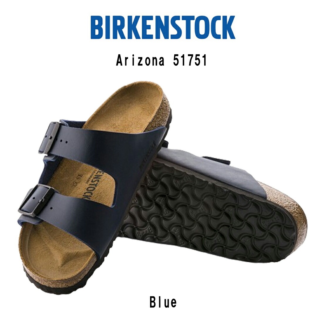 BIRKENSTOCK サンダル ストラップ Arizona Birko-Flor アリゾナ ビルコフロー Blue ブルー ユニセックス 51751 Regular