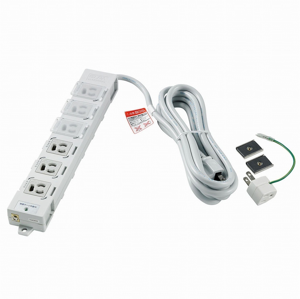 （まとめ買い）カバー付事務所向けタップ６Ｐ耐雷 OAT-JPC63SB [x3]