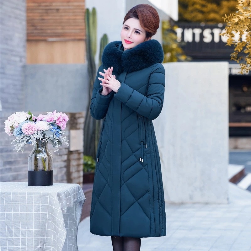 2枚購入で1ooOFFコート レディース 冬 ミドル丈 中綿ジャケット ママ 大人 ダウンジャケット 40代 50代 60代 冬物コート ロングコート 大きいサイズ フード付き 体型カバー きれいめ 