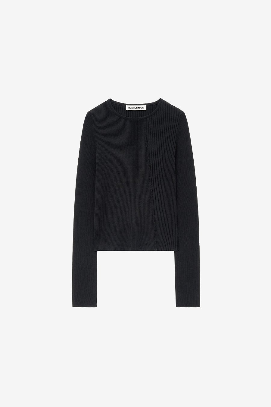 【INSILENCE】 MIX-STRUCTURED KNITWEAR : BLACK