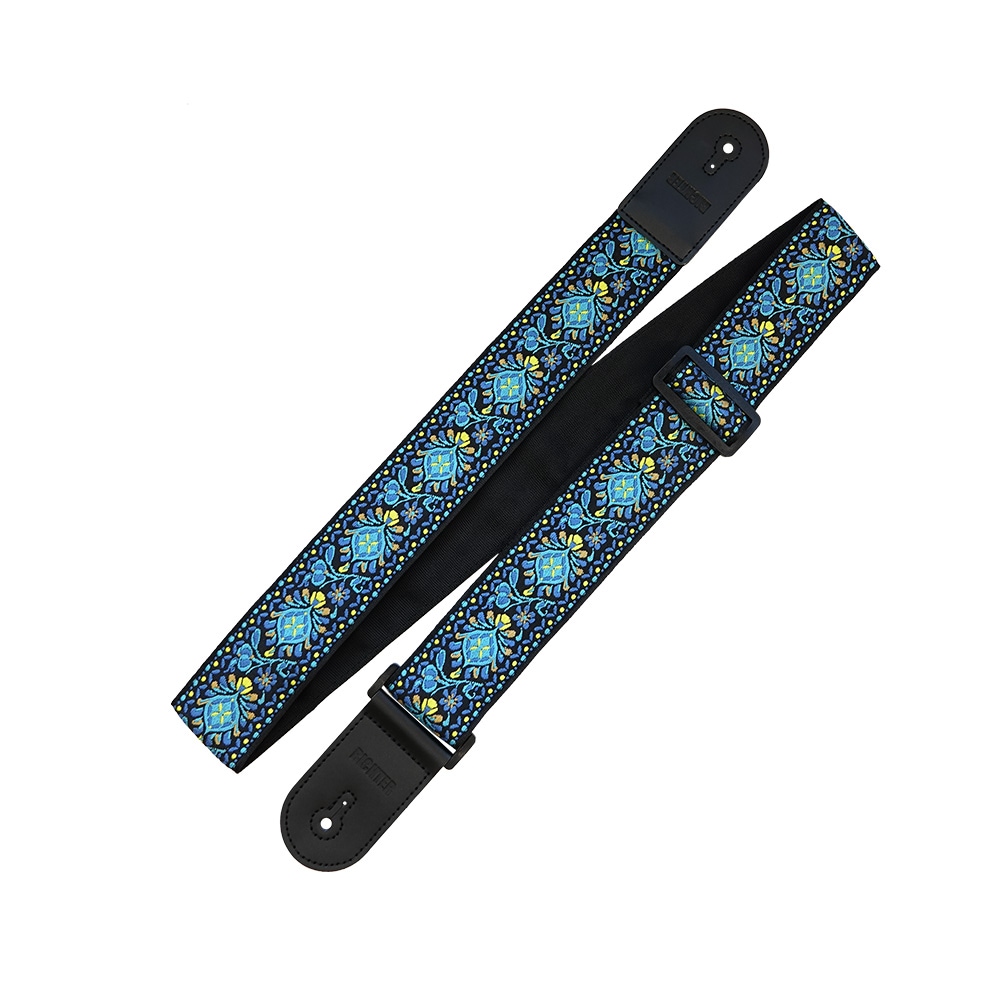 Richterシリーズ Retroシリーズ ナイロンギターストラップ 1774 ブルー レトロジャカードニット