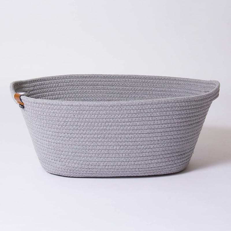 【即納】[山善] 収納ボックス (かご) L (取っ手付き) 洗濯かご おもちゃ タオル 小物 雑貨 収納 ケース バスケット [MOC(モック) ロープバスケット] ライトグレー Y-MOC-RPB 4,563円