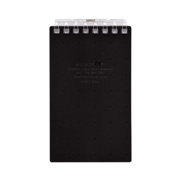 (まとめ) リヒトラブ AQUA DROPsツイストノート（メモサイズ） 125×72mm 8穴 5mm方眼罫 黒 40枚 N-1661-24 1冊 (×50セット)