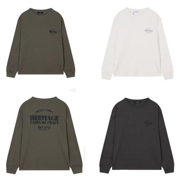 男性基本ハニー二重ロゴ長袖TシャツB253Z1101P_US