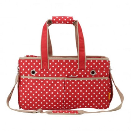 優美社 PE51-00 Pet Field （ペットフィールド） ドット柄ペットキャリーバッグ レッド