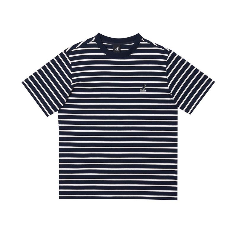 エッセンシャルストライプTシャツ2824ネイビー
