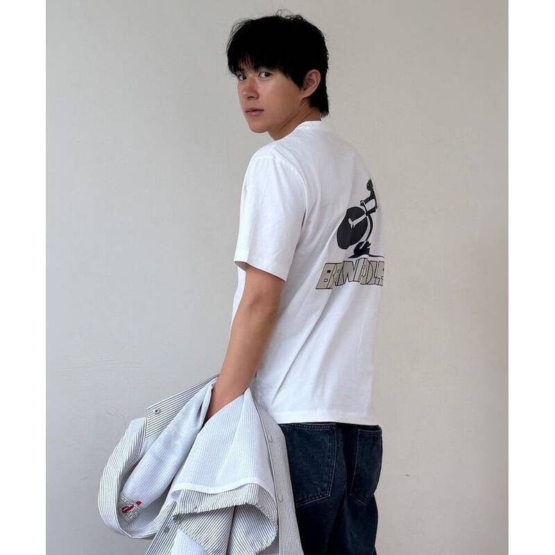 BEANPOLE MEN PAPER PRESS x ロゴバックプリントTシャツ ホワイト BC6342K011 363515