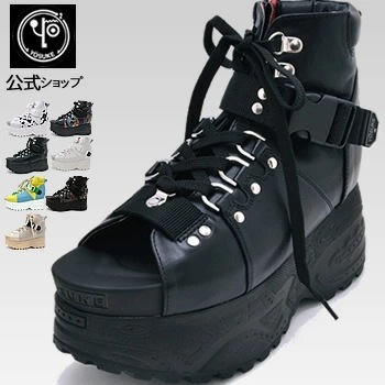 【公式SHOP特典キズ補修液付】 ヨースケ 厚底 ブーツサンダル レースアップ レディース 歩きやすい 9cm厚底フラット