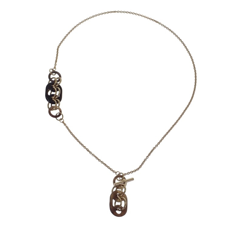 ペンダント ユリディス PM H057078FD00 鑑定済 箱付 美品 ネックレス メタル バッファローホーン ラッカー ゴールド レディース メンズ【中古】【Aランク】