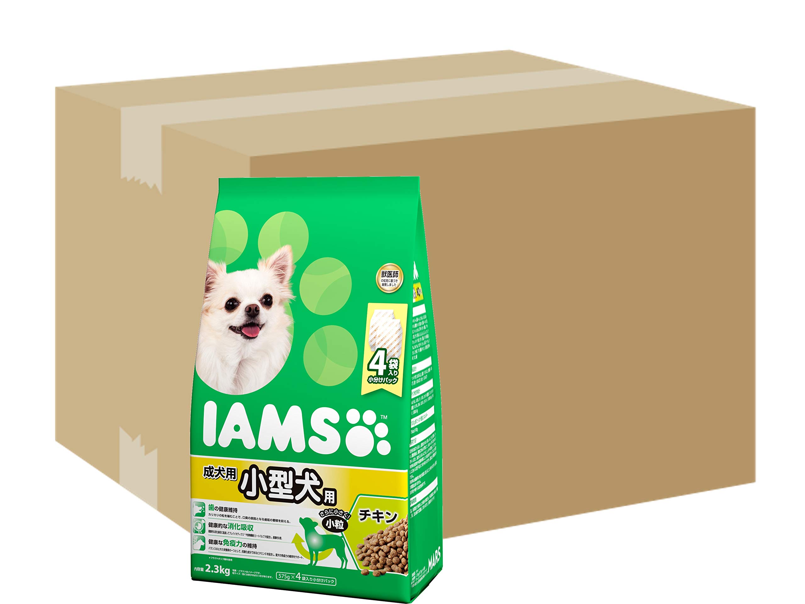 アイムス ドッグ 1歳から 小型犬用 小粒 2.3kg × 4 (ケース販売) 小分け(575g×4袋) チキン 総合栄養食 ドッグフード 犬 ドライフード 歯の健康維持 健康的な消化吸収 免疫力の維