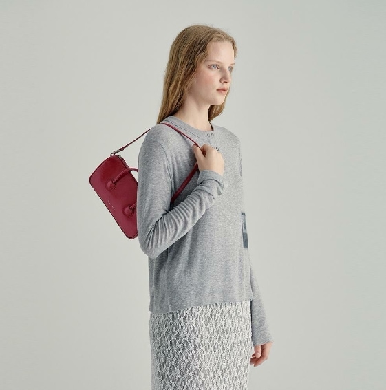 【MARGESHERWOOD】 ZIPPER SMALL : BERRY PINK CRINKLE