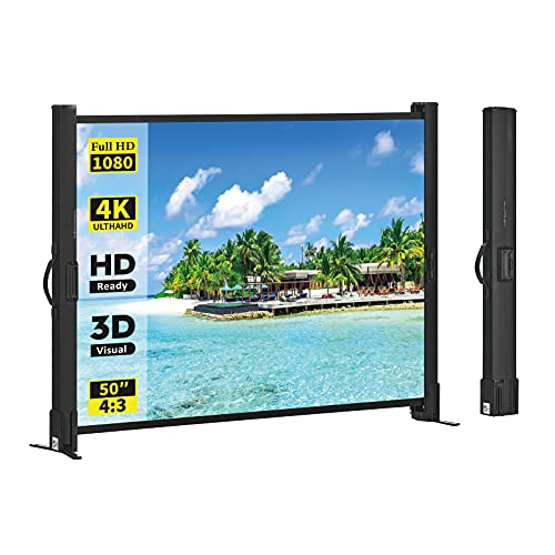 excelimage プロジェクター用スクリーン50インチ4:3ポータブルミニ軽量折り畳み
