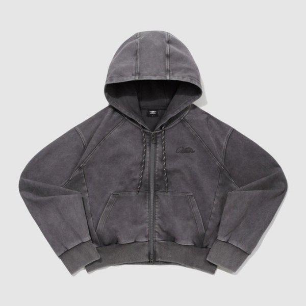 M ウインドブレーカー LQC UQ122CFT29-DCH レイトチェックアウト ウィメンズ フード付きジップアップ DARK CHARCOAL