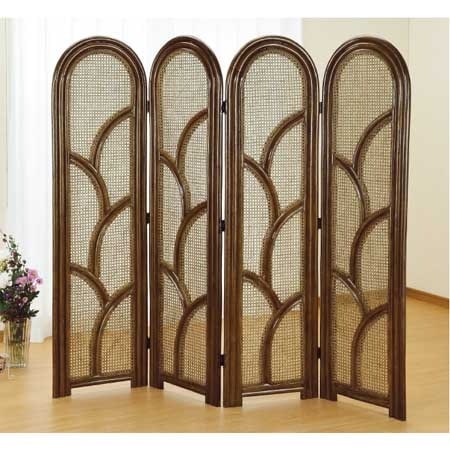 ラタンスクリーン 4連 籐 パーテーション 衝立 高さ160cm
