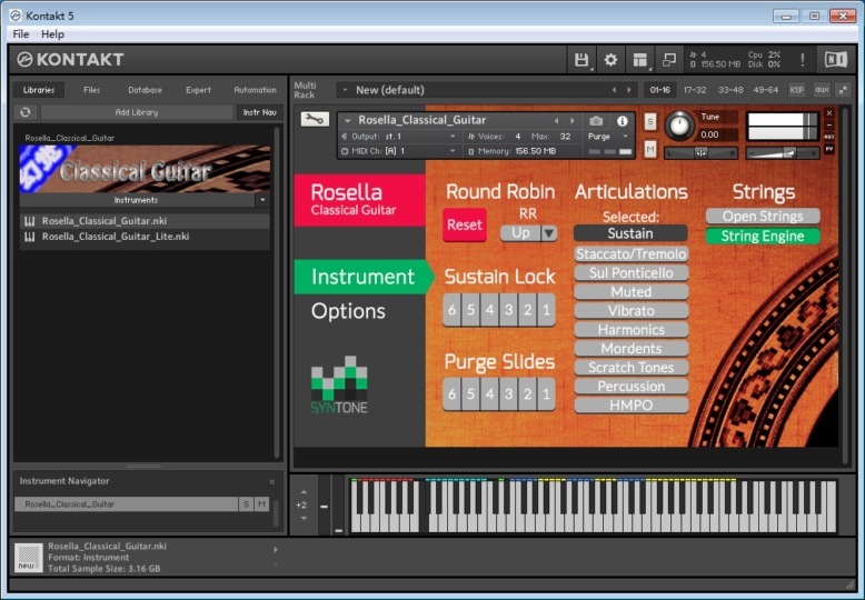 噴火クラシック音源プラグインSyntone Rosella Classical Guitar コンテック音色 Windows/MacOS