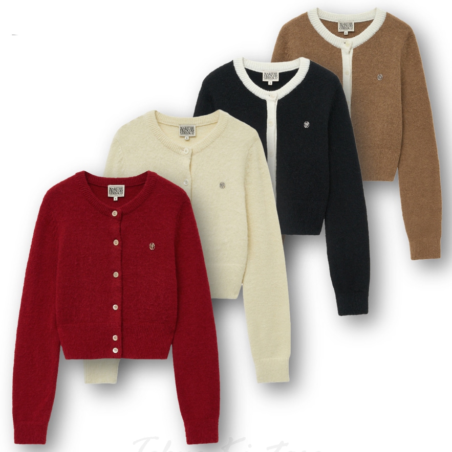 W CIRCLE LOGO MOHAIR CROP CARDIGAN (MFG44WCD101)