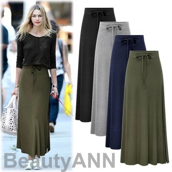 新生活 マキシスカート レディース ニットスカート ロングスカート 秋冬 暖かい スリット入り ストレッチ マキシ丈 フレア Aライン プレゼント ギフト 5,227円