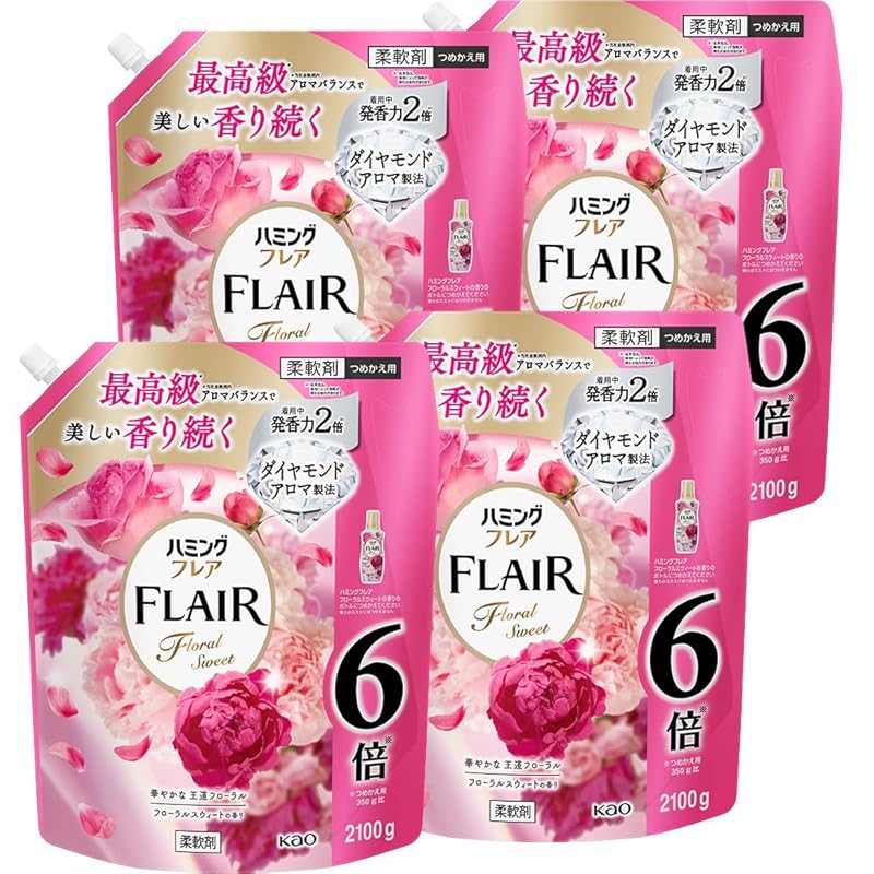 【ケース販売】ハミングフレア フローラルスウィート つめかえ大容量２１００ｇ×４個