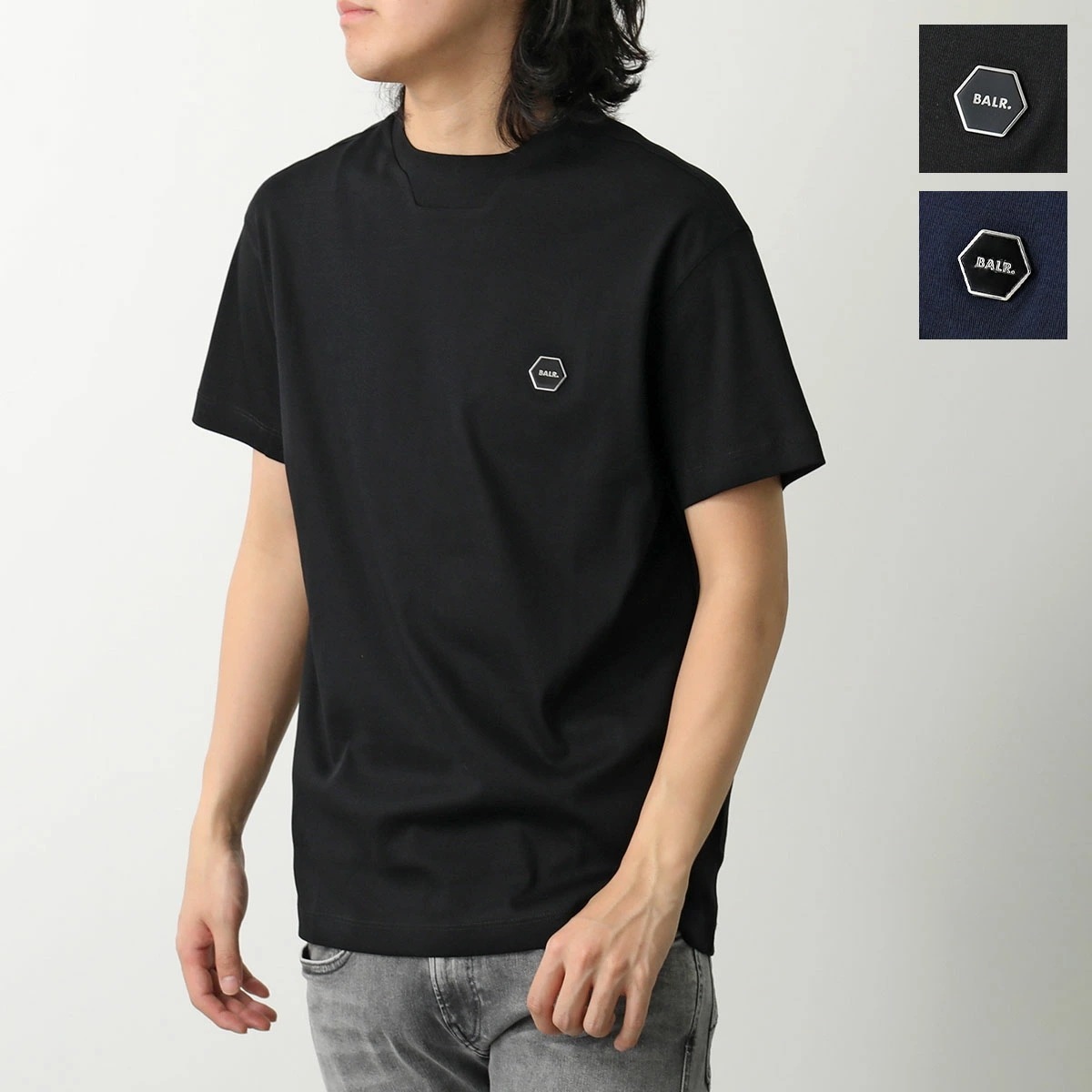 BALR. ボーラー Tシャツ Hex-Series T-Shirt B1112.1295 メンズ 半袖 カットソー ロゴT コットン クルーネック ストレッチ 撥水 カラー2色