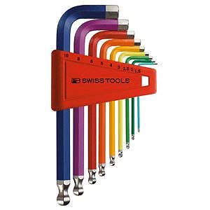 PB SWISS TOOLS 212H-10RB ボール付レインボーレンチセット（パックナシ）