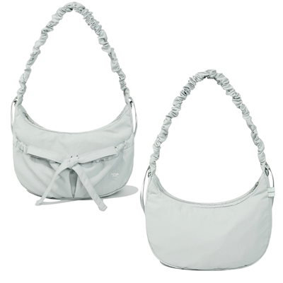 [COVERNAT] Clover Heart String Hobo Bag /追跡付 Clover Heart Nylon Hobo Bag Light Beige - Covernat | 60