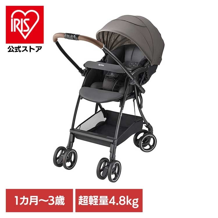 【イチオシ商品】アップリカ ベビーカー 簡単 ファーストベビーカー A型ベビーカー ベビー用品 ラクーナエアー プラス グレー Aprica