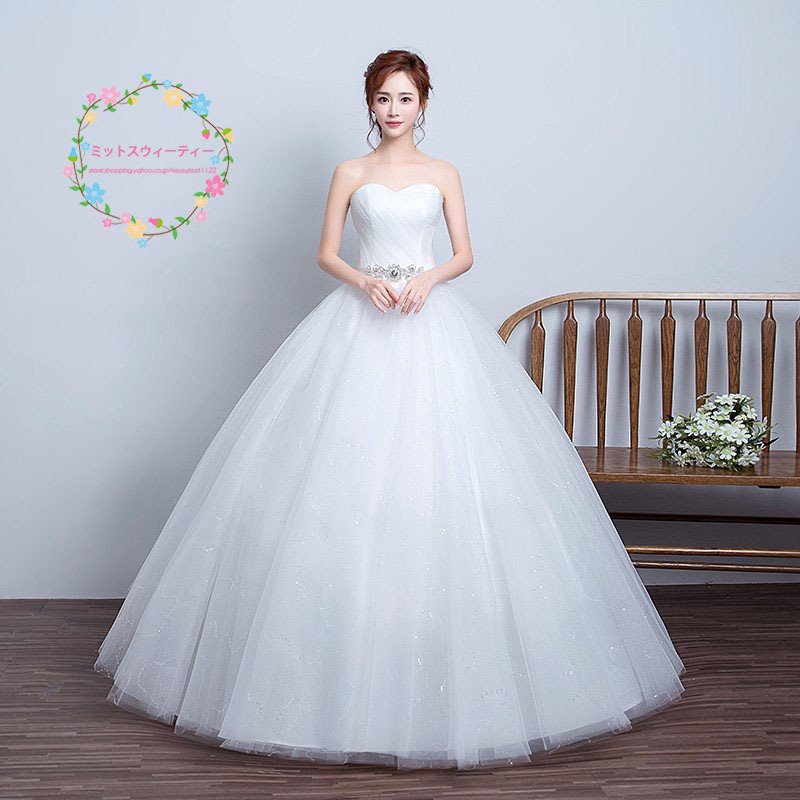 再再販 ウェディングドレス 安い 花嫁 プリンセスラインドレス 結婚式 白 ウエディングドレス ブライダル シンプルドレス 披露宴 二次会 パーティードレス ドレス サイズ Xxs Qualitygb Do